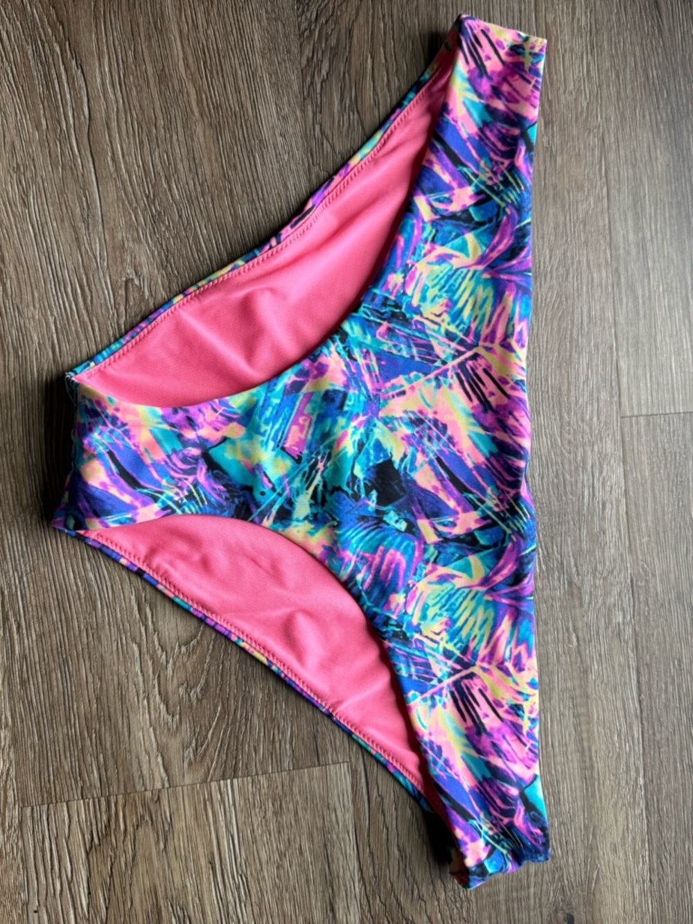 PINK Victorias Secret Neon Bikini Bottom Rainbow abstract
